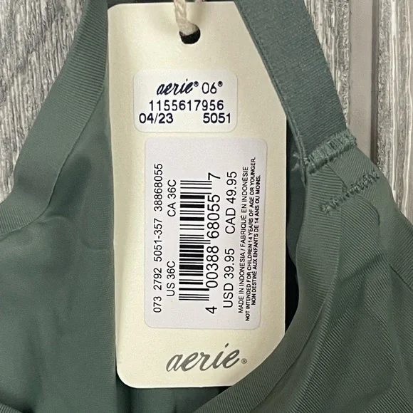 Aerie SMOOTHEZ Mesh Unlined Bra in Royal Palm 36C NWT - Picture 8 of 10